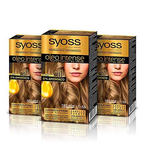Syoss Oleo Intense Syoss Oleo Intense - Coloración Permanente Tono 7-58 Rubio Arena (Pack De 3) 3 Unidades 50 ml