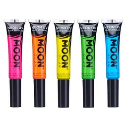 Moon Glow - Mechas de color UV de neón 15ml Set de 5 colores  - produce un brillo increíble bajo la iluminación/retroiluminación UV!