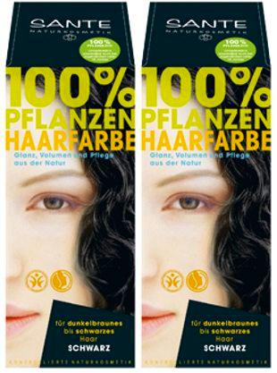 Sante bio - Tinte para el cabello negro 2 x 100 g doble paquete vegetal schonend pelo tono color del pelo brillante Sexy Mild reluciente