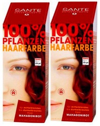 Tinte para el cabello Sante BIO, color caoba, 2 unidades de 100 g