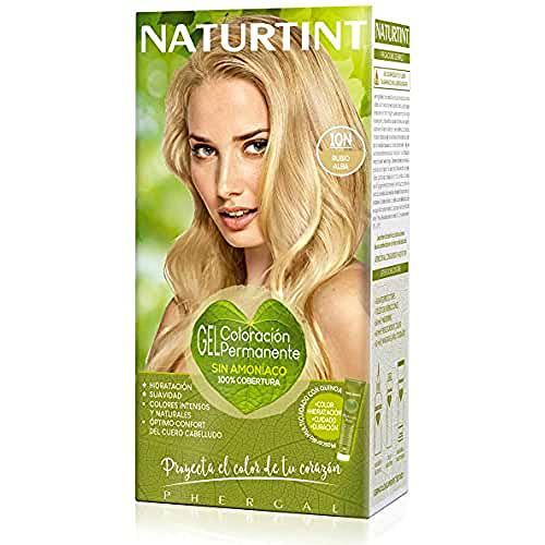 Naturtint | Coloración sin amoniaco | 100% cobertura de canas | Ingredientes vegetales | Color natural y duradero | 10N Rubio Alba | 170ml