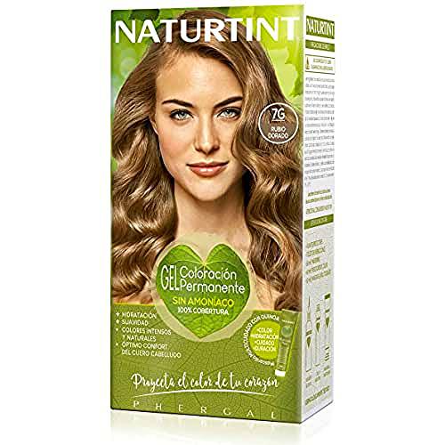 Naturtint | Coloración sin amoniaco | 100% cobertura de canas | Ingredientes vegetales | Color natural y duradero | 7G Rubio Dorado | 170ml