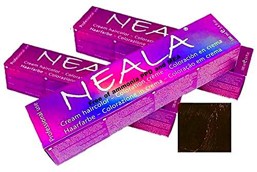 NEALA Pack 3 tinte permanente profesional para el cabello sin amoniaco y sin PPD