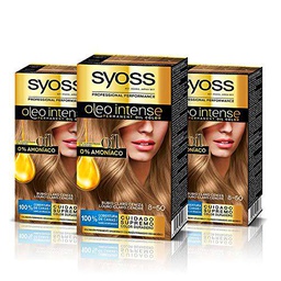 Syoss Oleo Intense - Tinte 8-50 Rubio Ceniza - Coloración permanente Sin Amoníaco
