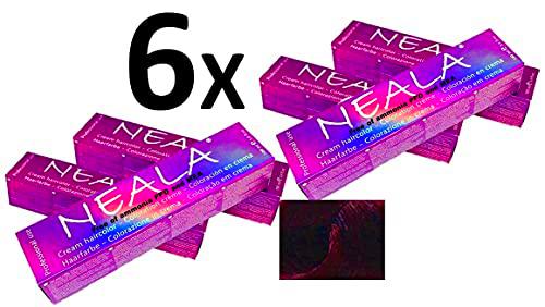 Pack 6 Tintes permanente para el cabello libre de amonio y sin PPD de NEALA, 3.4 fl oz