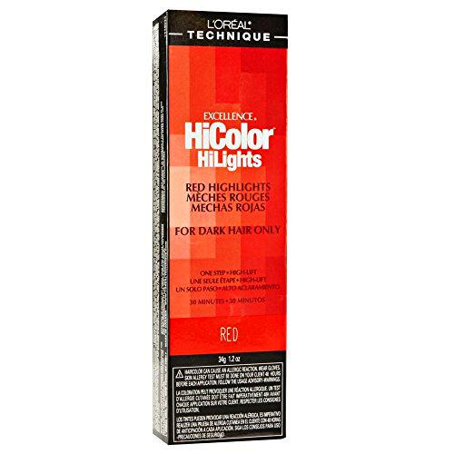 Tinte rojo L'Oreal Excel HiColor Highlights 34 G (3 unidades)