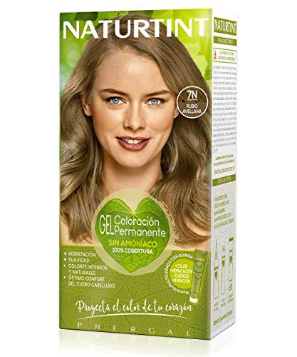 Naturtint | Coloración sin amoniaco | 100% cobertura de canas | Ingredientes vegetales | Color natural y duradero | 7N Rubio Avellana | 170ml