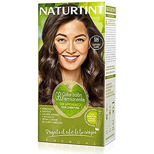 Naturtint | Coloración sin amoniaco | 100% cobertura de canas | Ingredientes vegetales | Color natural y duradero | 5N Castaño Claro | 170ml