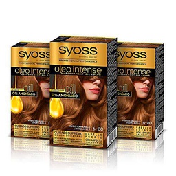 Syoss Oleo Intense - Tinte 6-80 Rubio Caramelo - Coloración permanente Sin Amoníaco