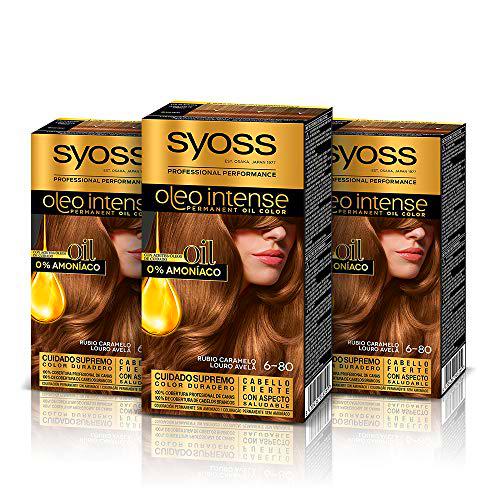 Syoss Oleo Intense - Tinte 6-80 Rubio Caramelo - Coloración permanente Sin Amoníaco