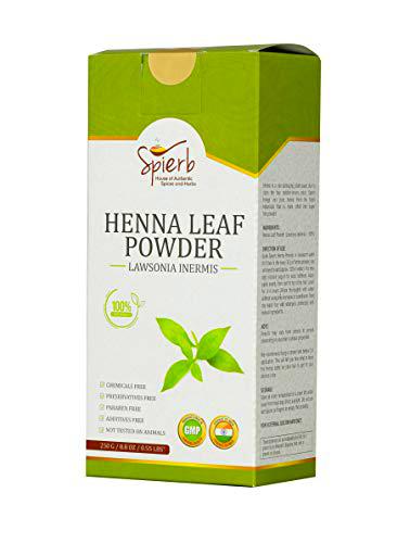 Spierb Henna Polvo de Hojas de Henna a Base de Hierbas para Teñir el Cabello Sin Productos Químicos Colorante Natural Marrón 100% Puro de Henna Powder Lawsonia Inermis Fácil de Usar
