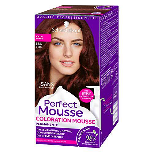 Schwarzkopf - Perfect espuma - Coloración permanente - caoba 586