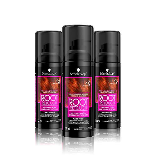Schwarzkopf Root Retoucher - Spray retoca raíces - Coloración del cabello Rojo Cashmere (Pack de 3)