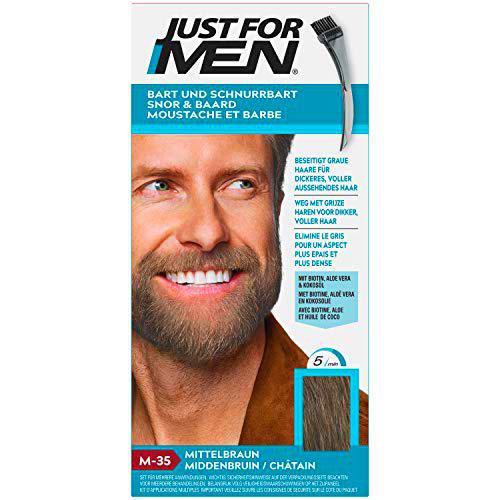 Just for Men Bigote y barba, tinte de color marrón medio