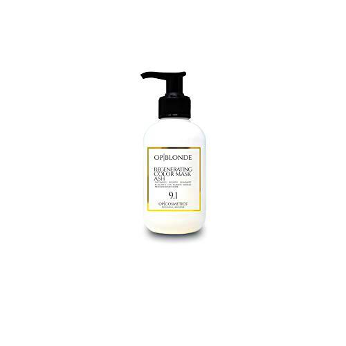 OP|BLONDE REGENERATING COLOR MASK ASH 9.1, la mascarilla capilar de 250 ml revive el color iluminando el tratamiento profesional ideal para el cabello rubio ceniza para cabello teñido o natural
