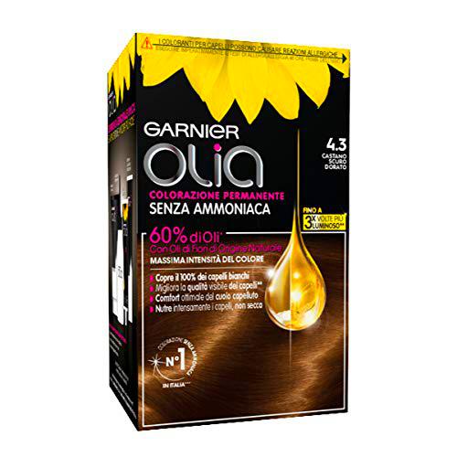 Coloración permanente y decoloración Garnier Olia 4.3 Castano Scuro Dorato