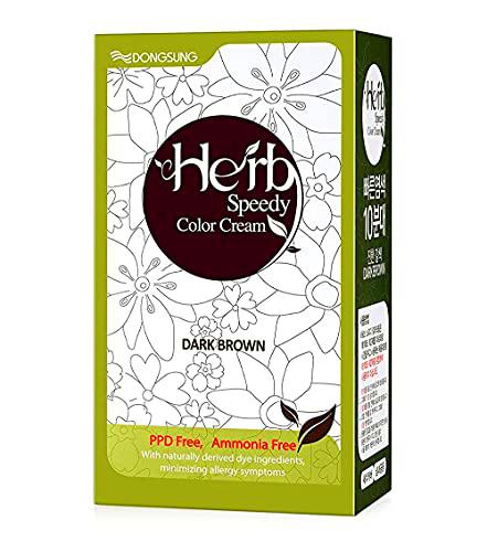 Herb Speedy Ppd libre de tinte de pelo y amoníaco libre color de cabello contiene de protección solar marron oscuro