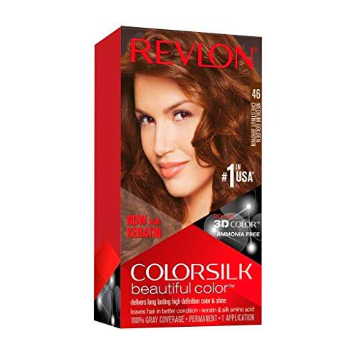 Revlon ColorSilk Tinte de Cabello Permanente Tono #46 Castaño Cobrizo Dorado Medio