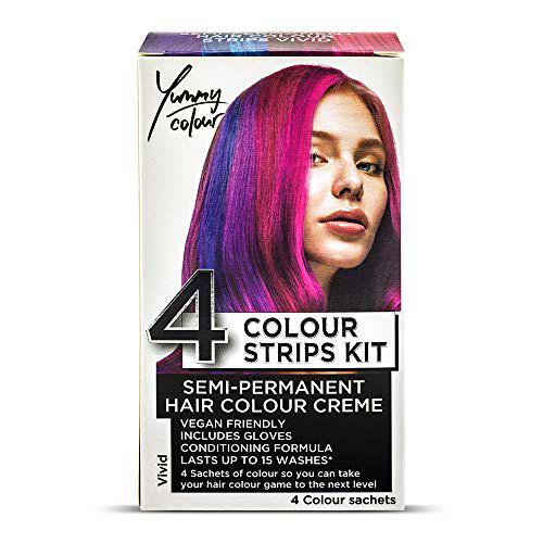 Stargazer Yummy Color 4 Shade Semitransparente Tinte de pelo Tiras Kit