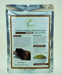 SVATV Henna Color de cabello Marrón con 9 Hierbas II Cabello Mehndi