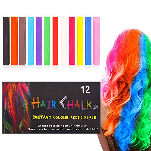 Tiza para el pelo,12 colores temporales de cabello,perfectos para fiestas