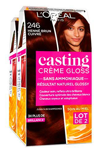 L 'Oréal Paris Coloración Tono sobre Tono sin ammoniaque 2.46 henné marrón cobre -  - Juego de 2