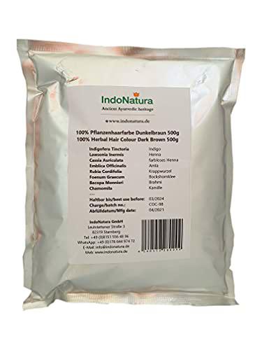 IndoNatura 100% Tinte Herbal Colore marrón oscuro 500g