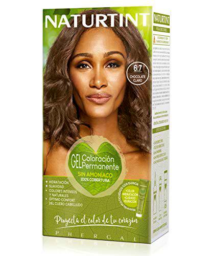 Naturtint | Coloración sin amoniaco | 100% cobertura de canas | Ingredientes vegetales | Color natural y duradero | 6.7 Chocolate Claro | 170ml