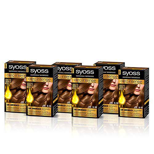 SYOSS, Coloración permanente - 6 unidades Sin Amoníaco Tono 6.10 Rubio Oscuro