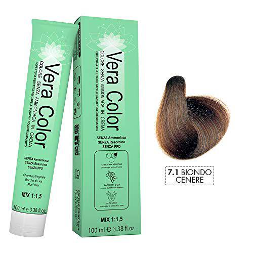 Vera Color - 7.1 Rubio Ceniza - Tinte Profesional Permanente