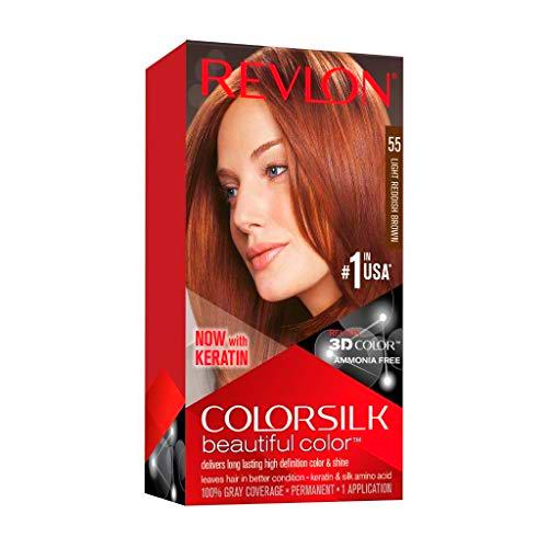 Revlon ColorSilk Tinte de Cabello Permanente Tono #55 Castaño Rojizo Claro