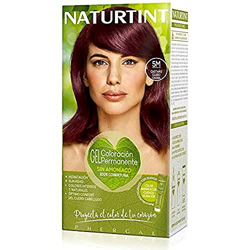 Naturtint | Coloración sin amoniaco | 100% cobertura de canas | Ingredientes vegetales | Color natural y duradero | 5M Castaño Claro Caoba | 170ml