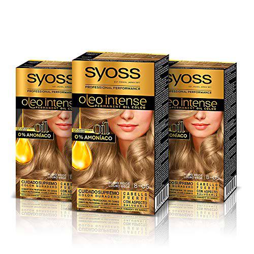 Syoss Oleo Intense - Tinte 8-05 Rubio Beige - Coloración permanente Sin Amoníaco