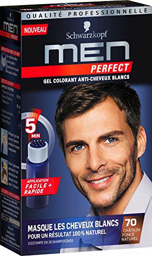 Schwarzkopf - Men Perfect - Gel colorante anti-cheveux blancos - Castaño oscuro natural 70