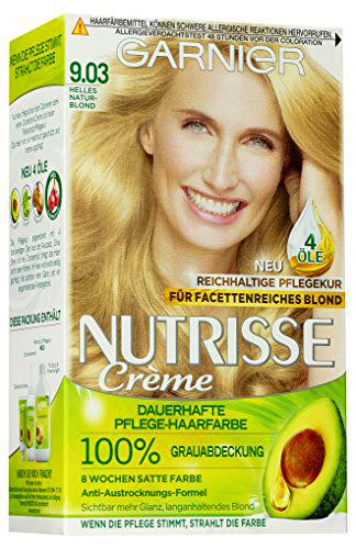 Garnier Nutrisse crema de coloracion, Rubio natural brillante ,3 unidades