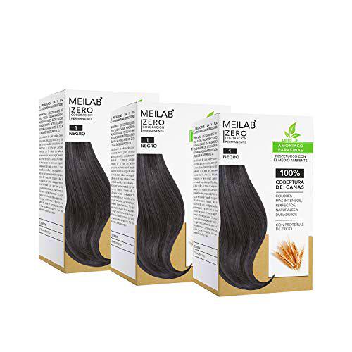 MEILAB - Tinte permanente sin amoniaco - Pack de 3 unidades