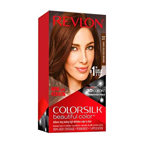 Revlon ColorSilk Tinte de Cabello Permanente Tono #37 Castaño Dorado Oscuro