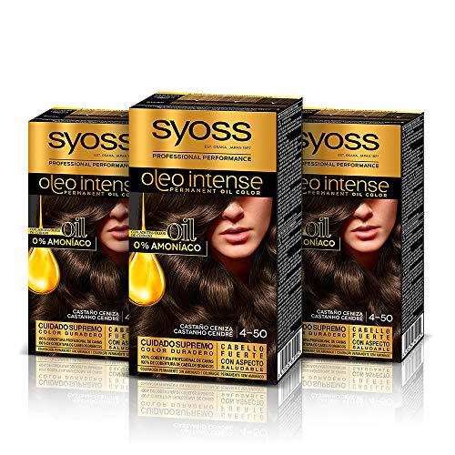 Syoss Oleo Intense - Tinte 4-50 Castaño Ceniza - Coloración permanente Sin Amoníaco
