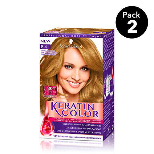Keratin Color de Schwarzkopf - Tono 8.4 Rubio Claro Dorado