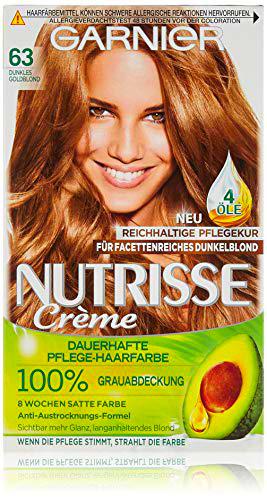 Garnier nutrisse Crema coloration Color Rojo Oscuro 3.5/coloración para pelo para Permanente Color de cabello (con 3 Nährenden Aceites) - 3 x 1 pieza