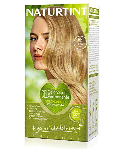 Naturtint | Coloración sin amoniaco | 100% cobertura de canas | Ingredientes vegetales | Color natural y duradero | 9N Rubio Miel | 170ml
