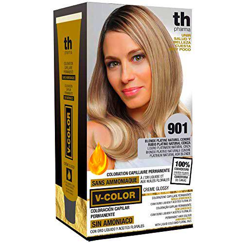 Th Pharma V Color Kit Tinte Sin Amoniaco Con Oro Líquido (Nº 901 Rubio Platino Natural Ceniza)