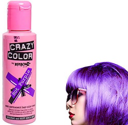 Crazy Colour Semi Permanent Hair Dye By Renbow Hot Purple No.62 (100ml) Box of 4