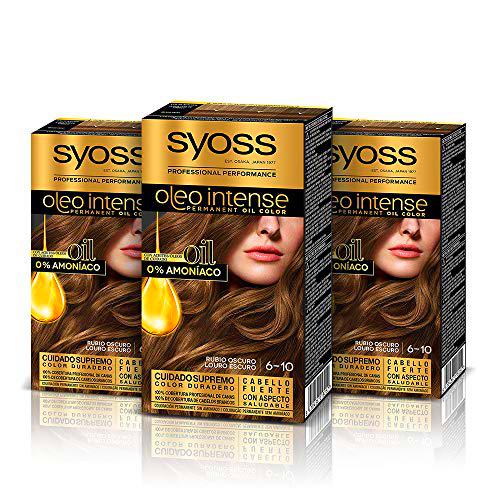 Syoss Oleo Intense - Tinte 6-10 Rubio Oscuro - Coloración permanente Sin Amoníaco