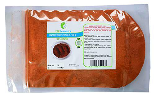 Polvo de raíz Madder - 100 gr - Tinte capilar 100% natural y colorante para productos cosméticos