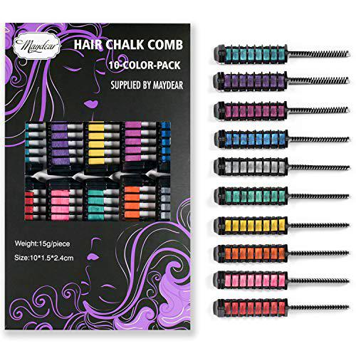 Maydear - Tiza para el cabello de 10 colores para niños