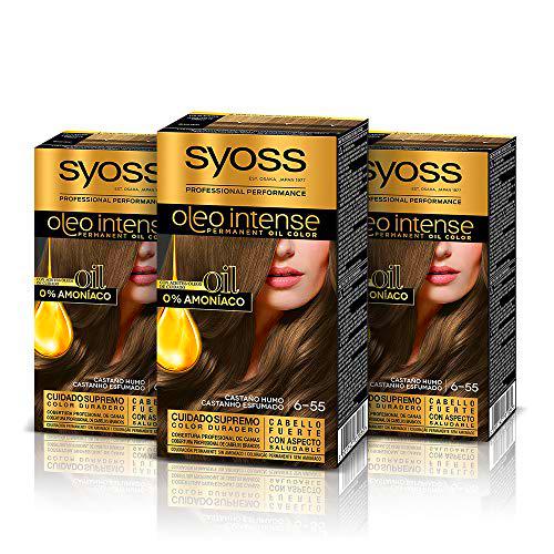 Syoss Oleo Intense - Tinte 6-55 Castaño Humo - Coloración permanente Sin Amoníaco