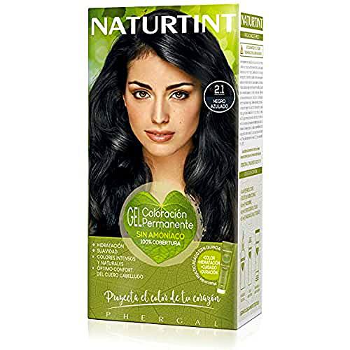 Naturtint | Coloración sin amoniaco | 100% cobertura de canas | Ingredientes vegetales | Color natural y duradero | 2.1 Negro Azulado | 170ml