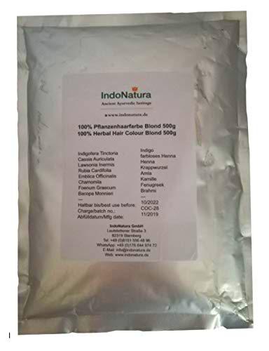 IndoNatura 100% Tinte Herbal Colore Rubio 500g natural y vegetal