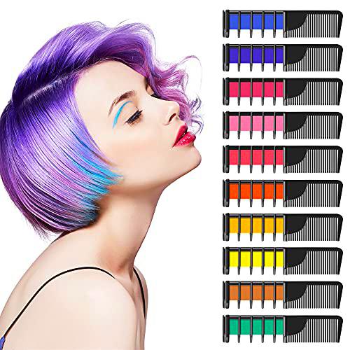 YUHENGLE Peine de tiza para el cabello, 10 colores